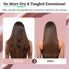 Spray biphasé pour l'entretien des extensions de cheveux humains | kératine, collagène et B5 hautement concentrés | protection et brillance pour extensions de cheveux naturels | idéal pour les extensions de cheveux humains et les tresses de cheveux humains | Pack de 2 produits démêlants pour cheveux Naty Shop