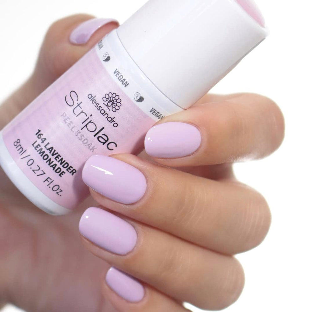 Vernis à ongles UV Alessandro Striplac Lavender Lemonade – Délicat et longue durée – S'enlève facilement grâce à la technologie de retrait – Vegan et cruelty-free – 8 ml