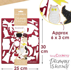 RECIPIENTE DE GĂTIT - Formă de tăiat fursecuri, Wizard – Tavă de copt cu forme pentru fursecuri, shortbread, decorațiuni 2066
