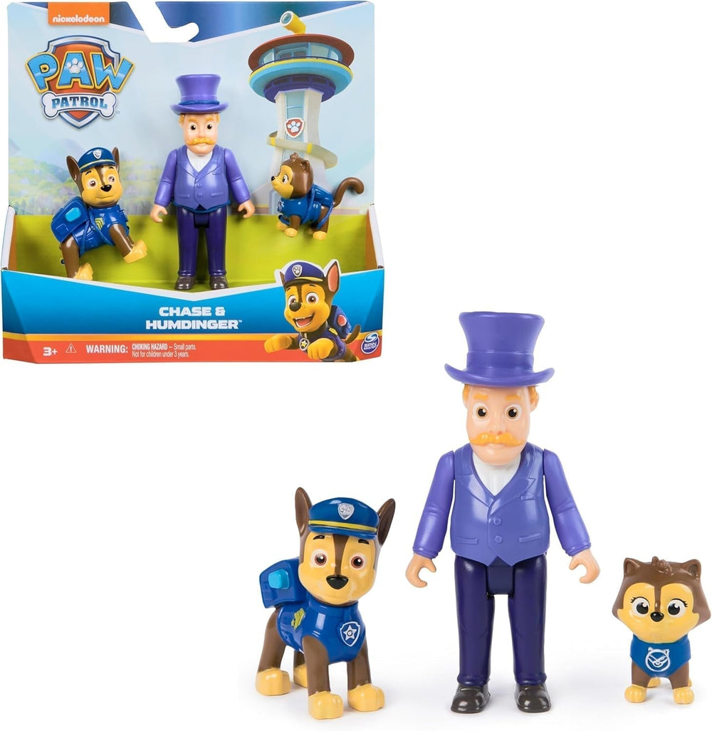 PAW PATROL Hero Pups - Ensemble de figurines d'action comprenant 1 figurine de chien de chasse, 1 figurine de chat du chaos et 1 figurine de maire je-sais-tout, jouet adapté aux figurines d'action de 3 ans et plus Naty Shop Chase Know-It-All Mayor