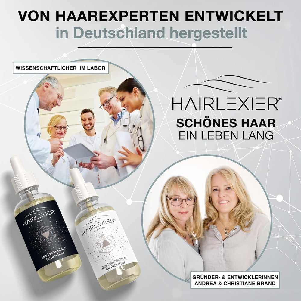 Hairlexier Remède pour la croissance des cheveux pour femme - Huile capillaire au romarin, huile capillaire à l'huile de ricin, huile de lavande, sérum capillaire naturel contre la chute diffuse des cheveux, soutient la croissance des cheveux, végétalien et biologique + Cahier de soins capillaires Naty Shop
