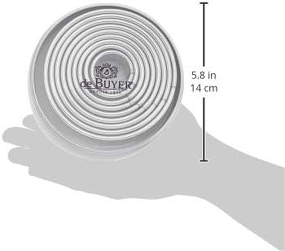 DeBuyer 3323.00N 9 Moules à Biscuits Ronds, Silicone, Gris, 13,2 x 13,2 x 4 cm