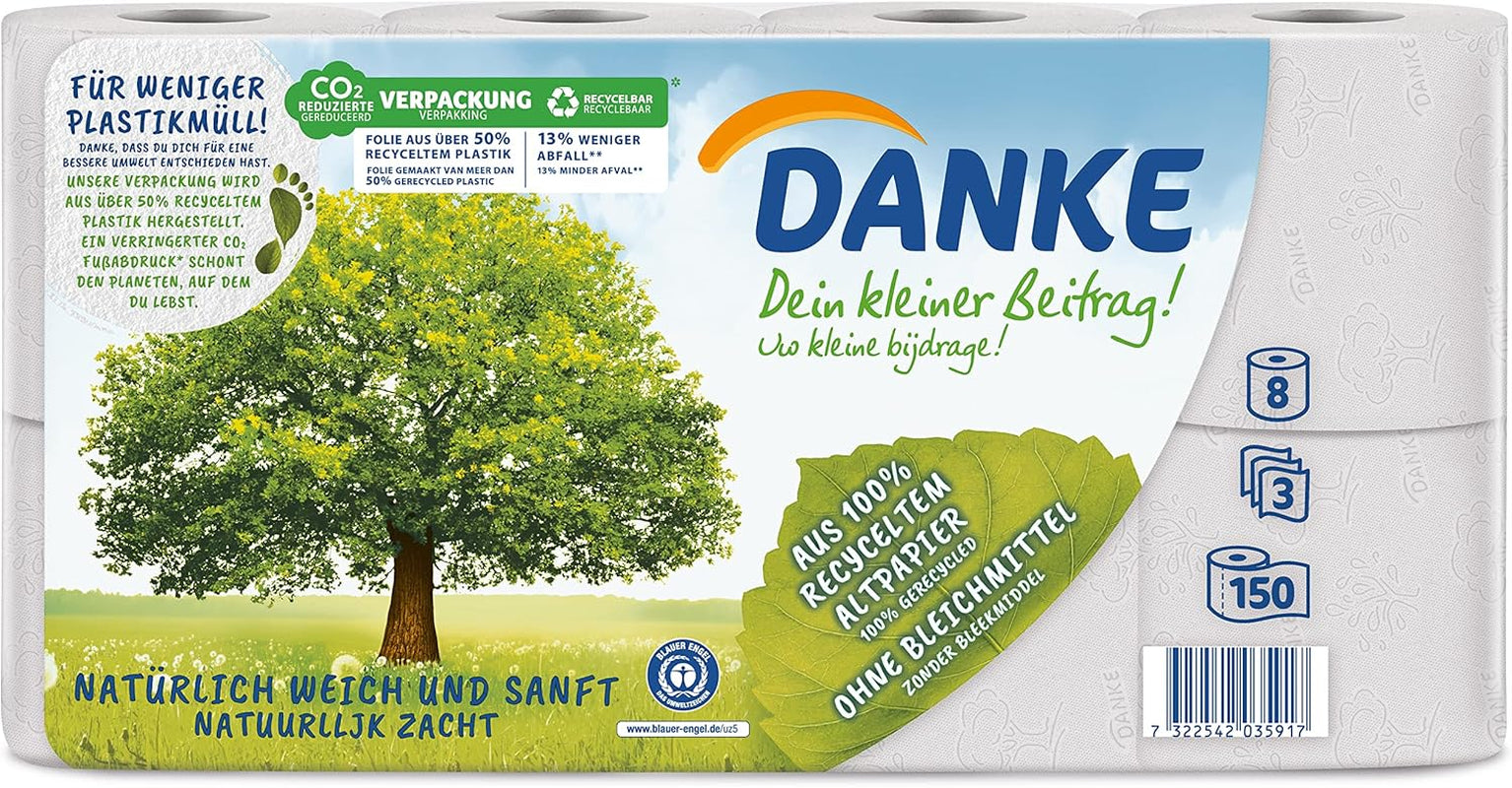 Papier toilette Merci 56 pièces, rouleaux 7X8, 3 couches