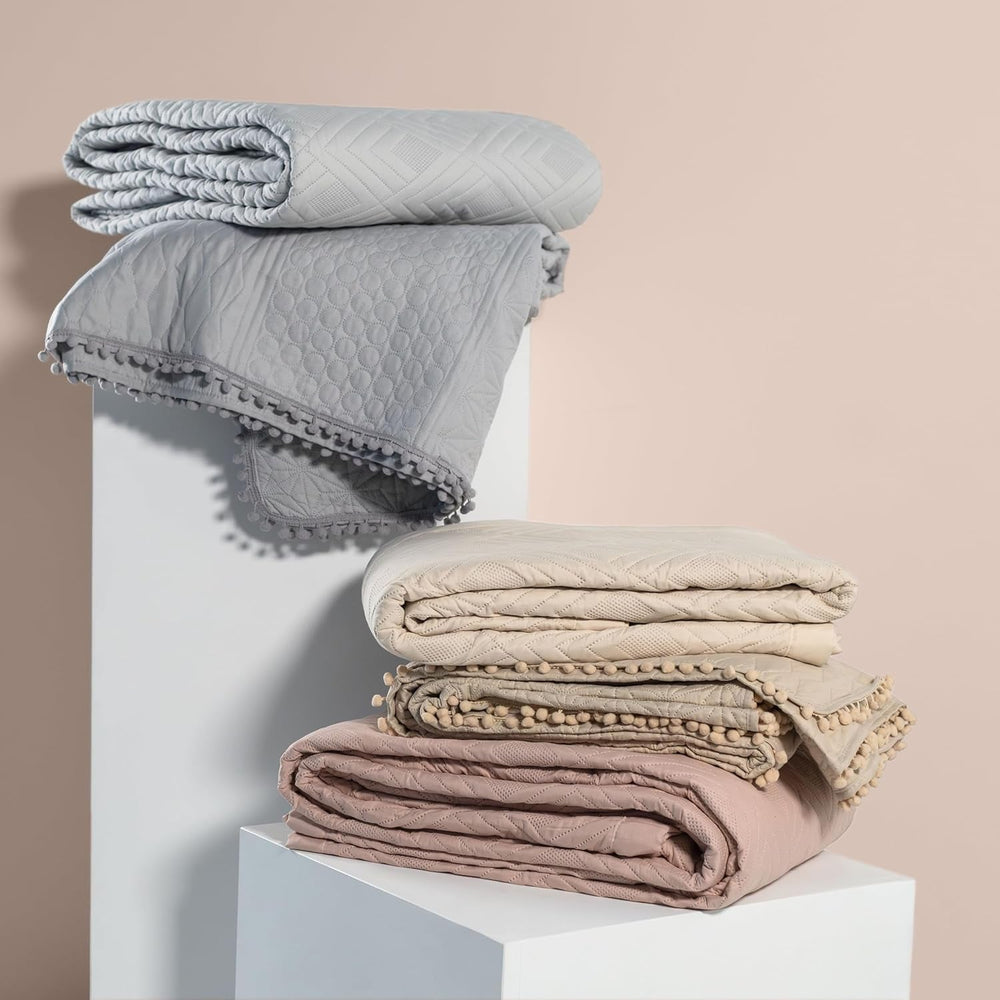 Ameliahome Couvre-lit 170X210 Cm Couvre-lit Double Face Matelassage Ultrasonique Polyester Ophelia Vert Foncé Lits et Couvertures Besuche den AmeliaHome-Store