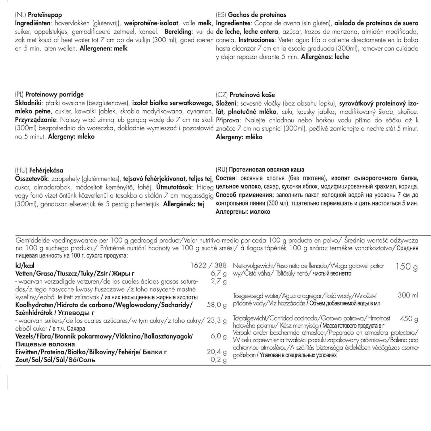 Porridge protéiné TREK'N EAT Céréales Naty Shop