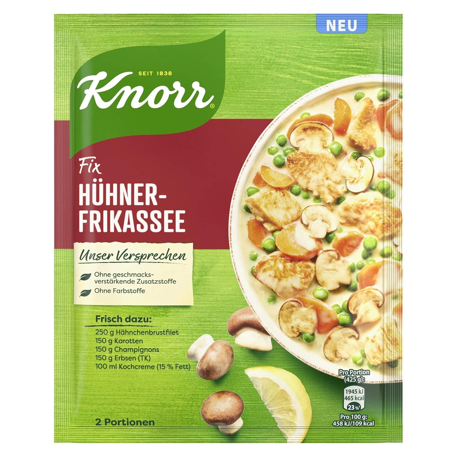 Knorr Fix Puten-Geschnetzeltes für ein leckeres Fleischgericht sans geschmacksverstärkende Zusatzstoffe 3 Portionen