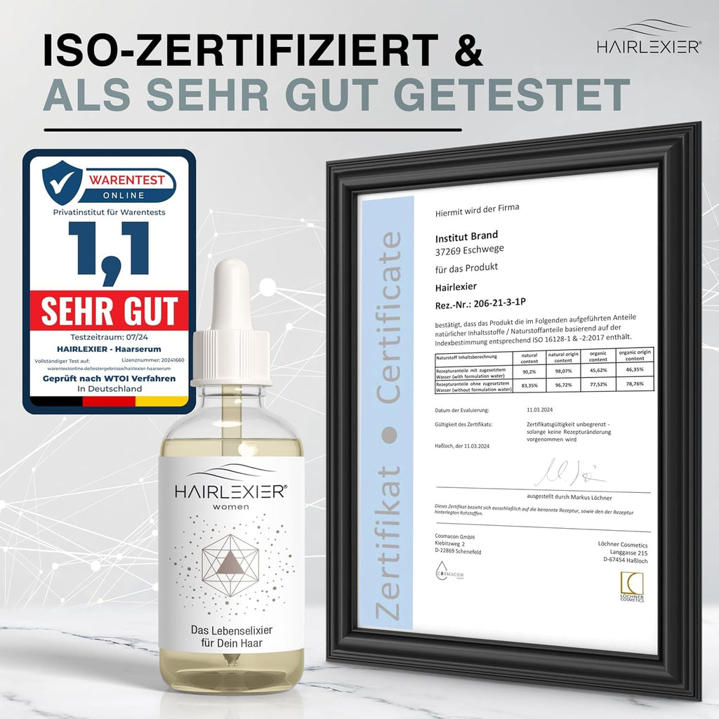 Hairlexier remediu de creștere a părului pentru femei - ulei de rozmarin pentru păr, ulei de păr cu ulei de ricin, ulei de lavandă, ser natural pentru păr împotriva căderii părului difuz, susține creșterea părului, vegan și organic + caiet de lucru Ingrijirea parului Naty Shop