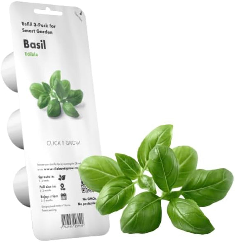 Click and Grow Growbox, Smart Garden, plus facile que le système de culture hydroponique, jardin intérieur, jardin d'herbes aromatiques, serre intérieure avec 3 capsules de plantes incluses, blanc