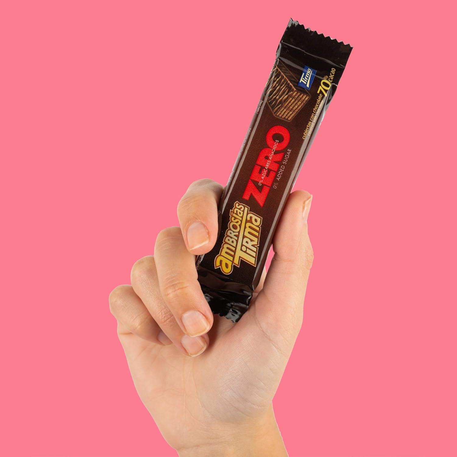 Gaufres au chocolat noir Tirma 70% cacao | Sans sucre ajouté | Convient aux régimes céto | Faible teneur en glucides | Pour les diabétiques Gaufrettes au chocolat Multi Pack | 3 pièces | 64,5g