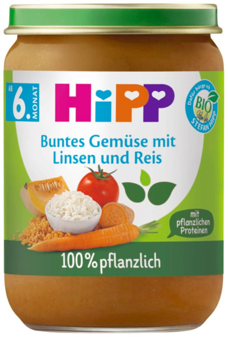 Hipp Organic Legume colorate cu linte și orez, 190G, 6pachete (6X190G) Mama si Copilul Naty Shop Default Title