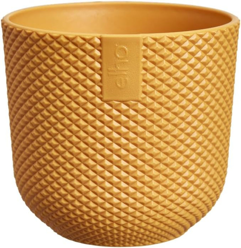 elho Jazz Round Mini 7cm - Pots de fleurs d'intérieur - 100% plastique recyclé - Ø 7 x H 6,5 cm - Jaune/Ambre