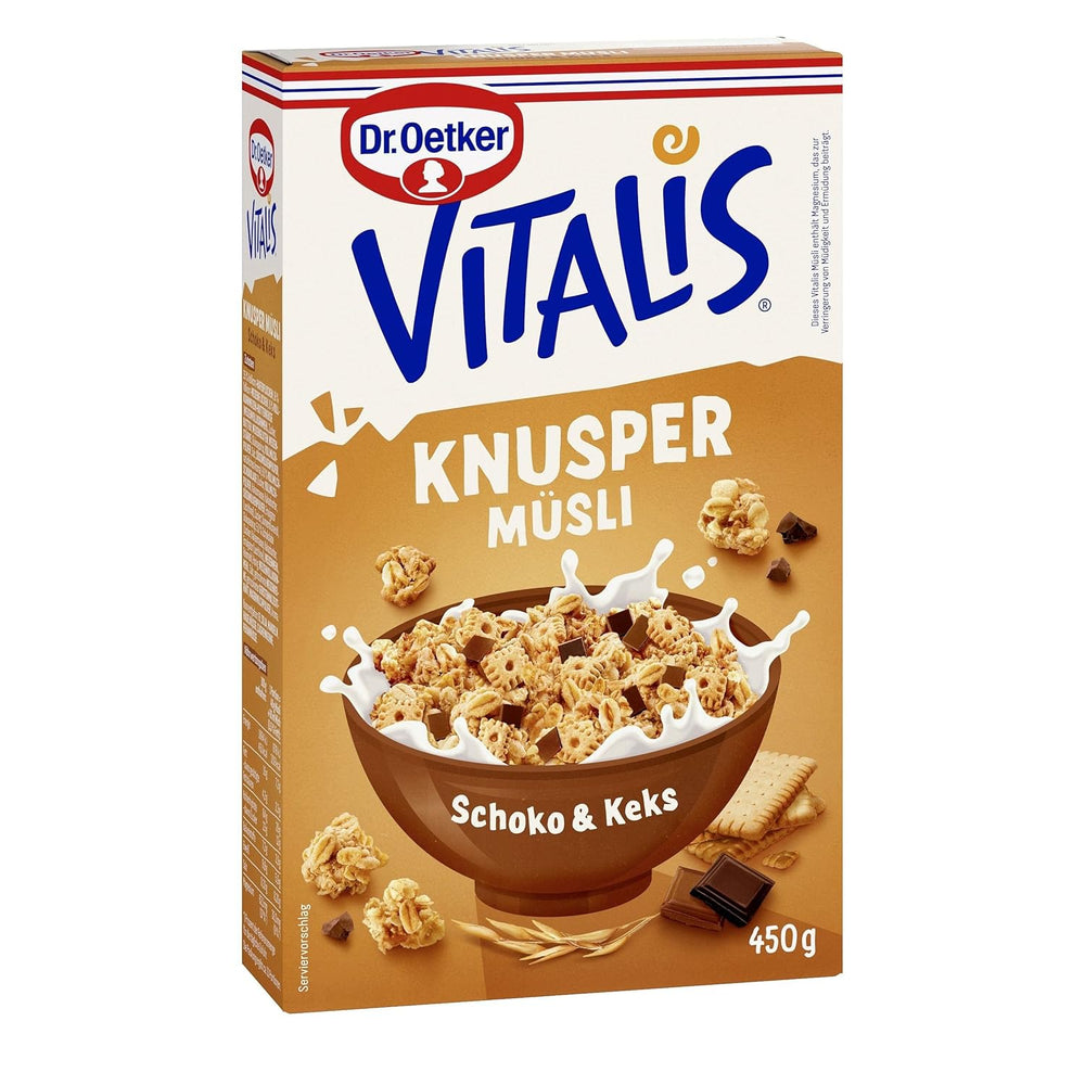 Dr. Oetker Vitalis Classic Crispy Muesli : Grand paquet de muesli croustillant pour petit-déjeuner aux raisins secs, 1 paquet, 1,5 kg