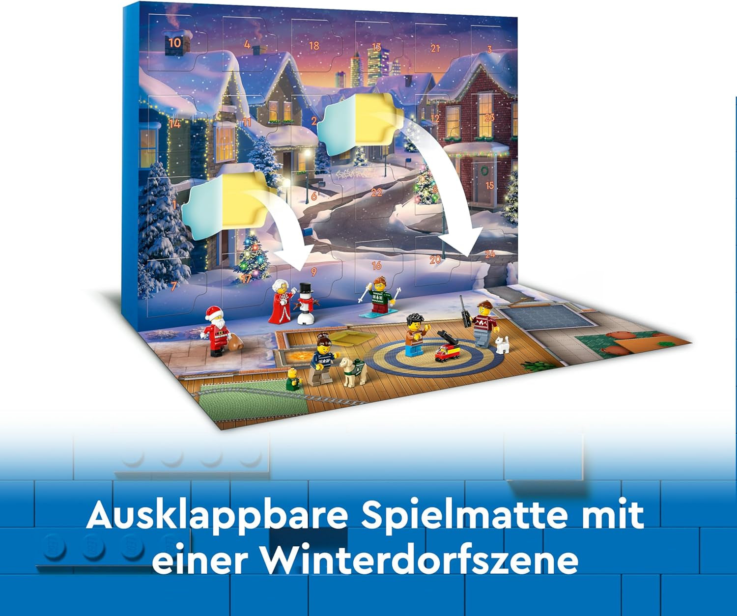 Calendrier de l'Avent LEGO City 2024, cadeau de l'Avent pour les enfants à partir de 5 ans, 24 surprises, figurines en salopette de Noël, Père Noël et Mme Père Noël, cadeau de Noël 60436 Jeux de construction Besuche den LEGO-Store