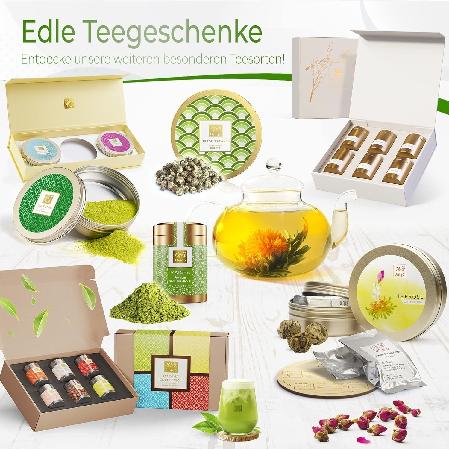 Uniqo Thé Matcha en poudre 200 g dans un emballage écologique rechargeable