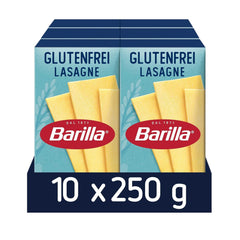 Lasagnes sans gluten Barilla Pasta, à base de délicieux maïs et riz, parfaites pour les personnes atteintes de la maladie coeliaque ou d'intolérance au gluten, paquet de 10 (10 x 250g)