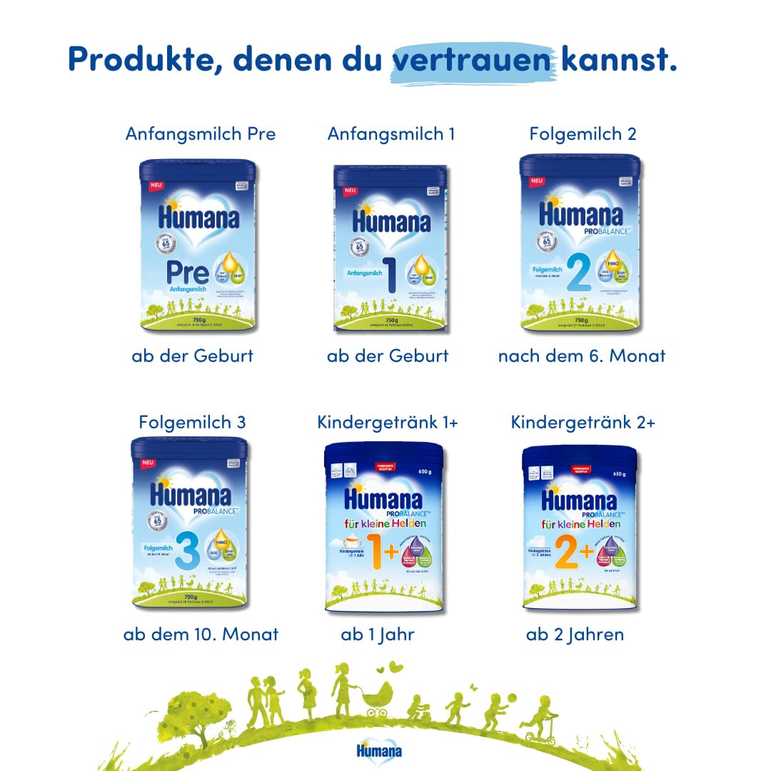 Humana SL Expert, dès la naissance, préparation spéciale pour l'intolérance au lait de vache causée par une intolérance au lactose, une galactosémie ou une allergie aux protéines du lait de vache, pour nourrissons et jeunes enfants, 600 g