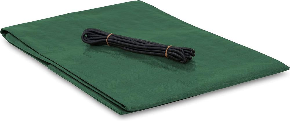 Piscină mini pentru copii, albastră, 122 x 122 x 30 cm și prelată Windhager, prelată pentru nisip de 4 m, prelată pentru nisip cu ochiuri metalice și șnur elastic, mică, 180 g/m² 1,4 x 1,4 m, verde, 07046