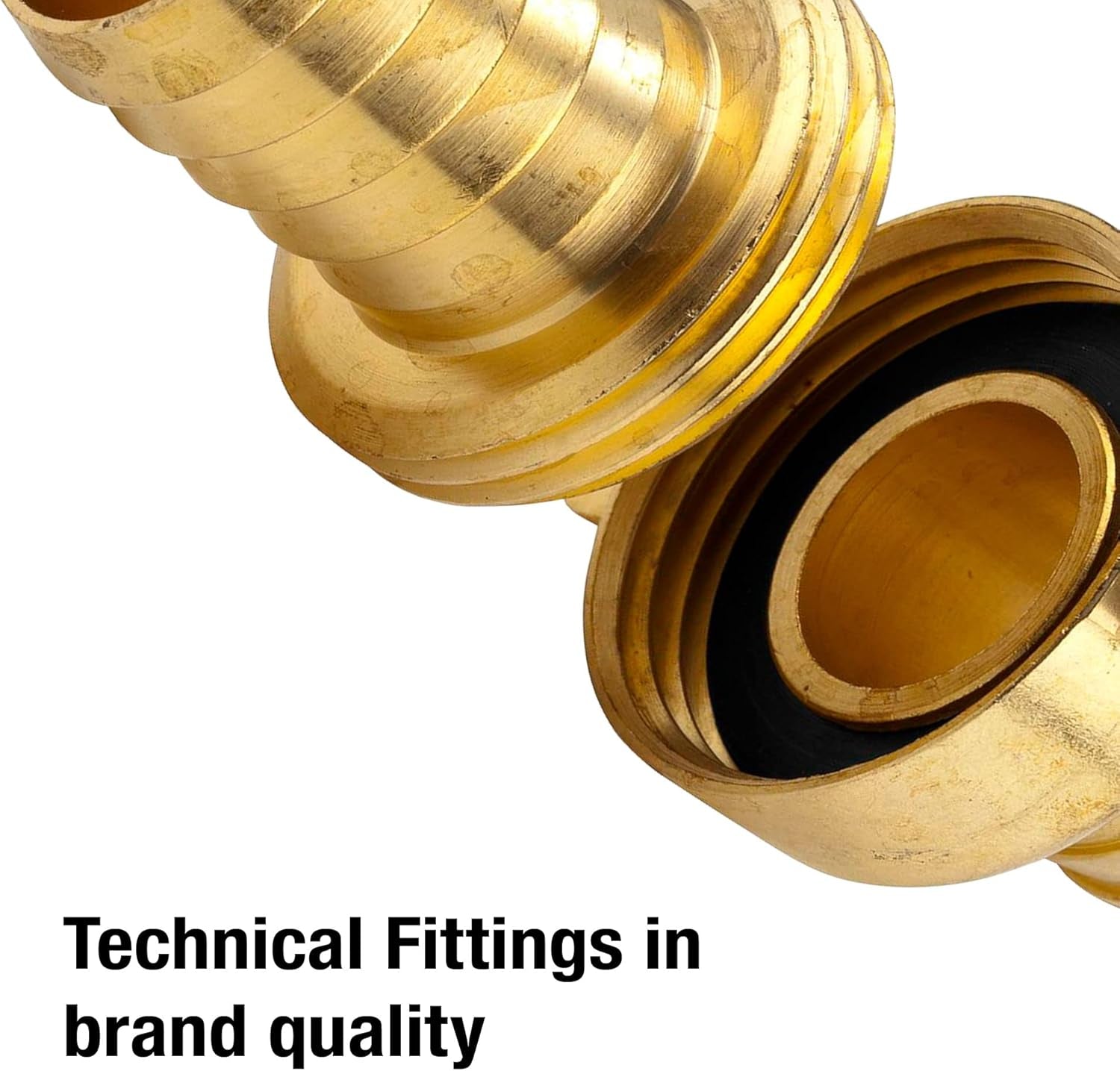 Racord furtun Gardena din alamă, 3 piese: Racord pentru prelungire furtun, filet 33,3 mm (G 1 inch), pentru furtunuri de 19 mm (3/4 inch) (7152-20)