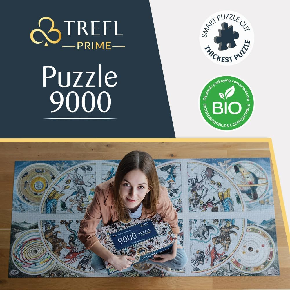 Trefl Prime - Puzzle UFT : Cartes célestes anciennes - Grand puzzle de carte céleste ancienne de 9 000 pièces, carton le plus épais, biologique, EKO, divertissement pour adultes et enfants de 12 ans et plus Naty Shop