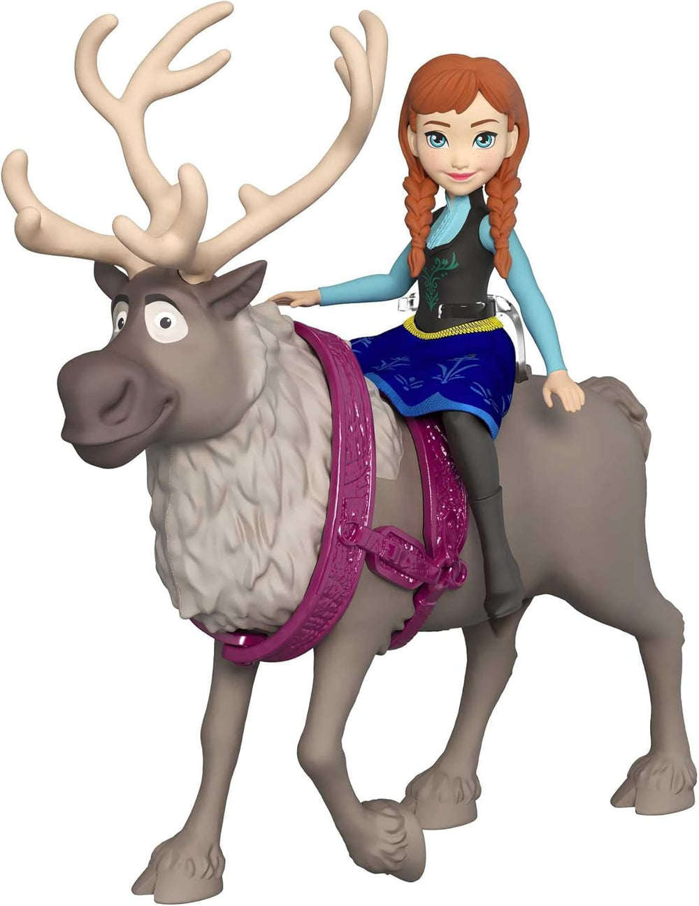 Mattel DISNEY Poupée et figurine animale La Reine des Glaces Anna et Sven, inspirées des personnages animés, membres mobiles, jupe et cape amovibles, pour enfants à partir de 3 ans, HLX03 Naty Shop Dolls