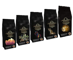 Länderkaffee Probierpaket "Afrika" 5 x 500g Spitzenkaffees en Éthiopie, Kenya, Ruanda, Ouganda et Tanzanie 2500 grammes de Bohne