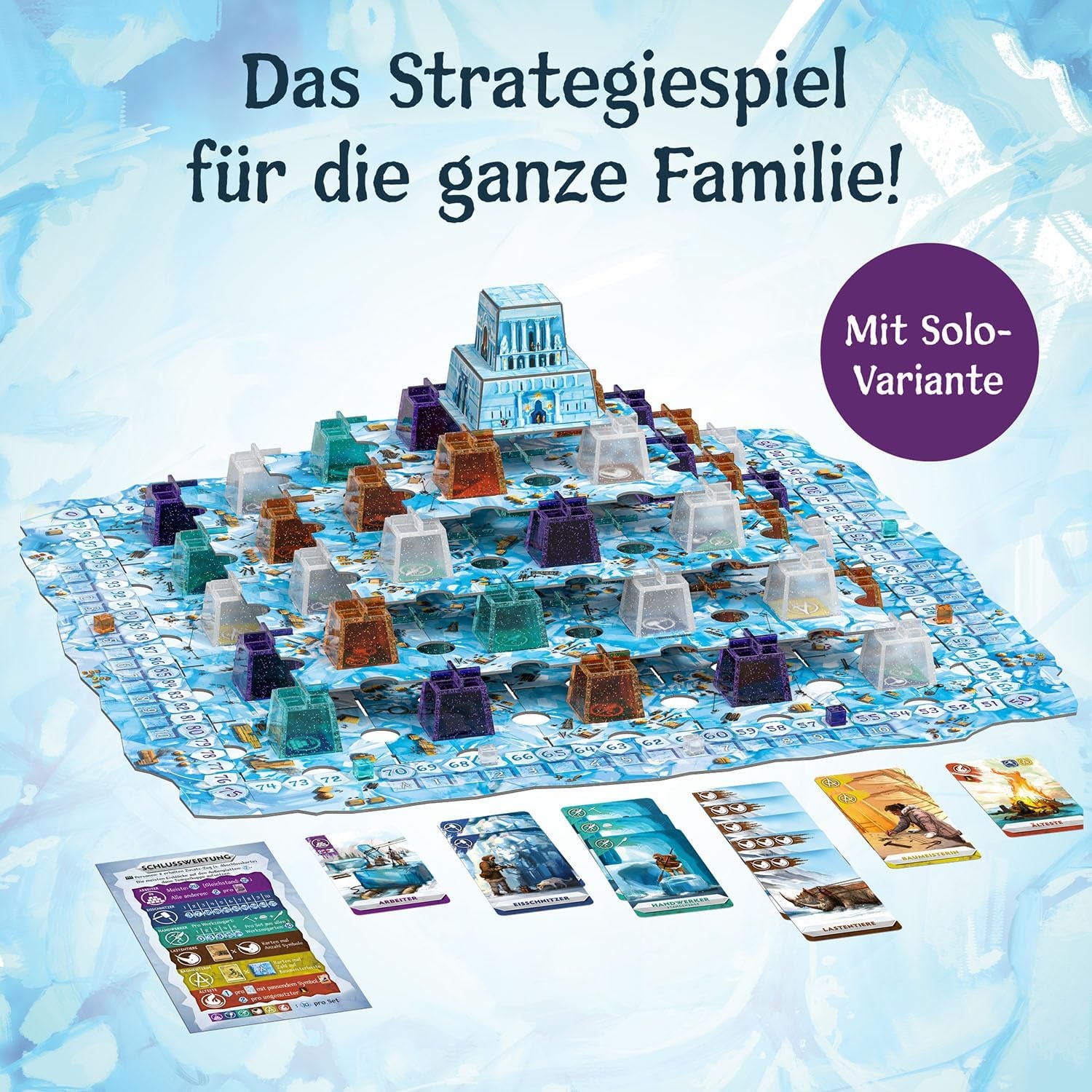 KOSMOS 683801 Nunatak - Temple de glace, jeu familial, configuration 3D cool, pièces de jeu de glace 3D, jeu de stratégie, jeu de société, jeu de fête