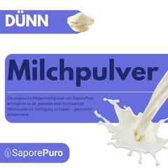 SaporePuro Lait écrémé 1 kg - Haute Solubilité Sans Gluten