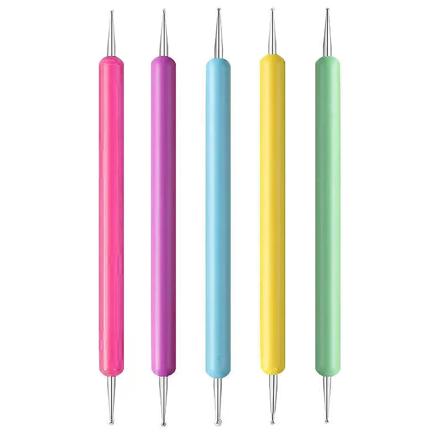 5 pièces Dotting Pen Set, Nagelpunkt-Stift, Dotting Pen Punktierung Stift Marbleizing Werkzeug Nagellack Maniküre Dot Nail Art Set, Marmorier-Werkzeug-Set, Punkte, Nagelkunst, Nagel Nail Werkzeug Set