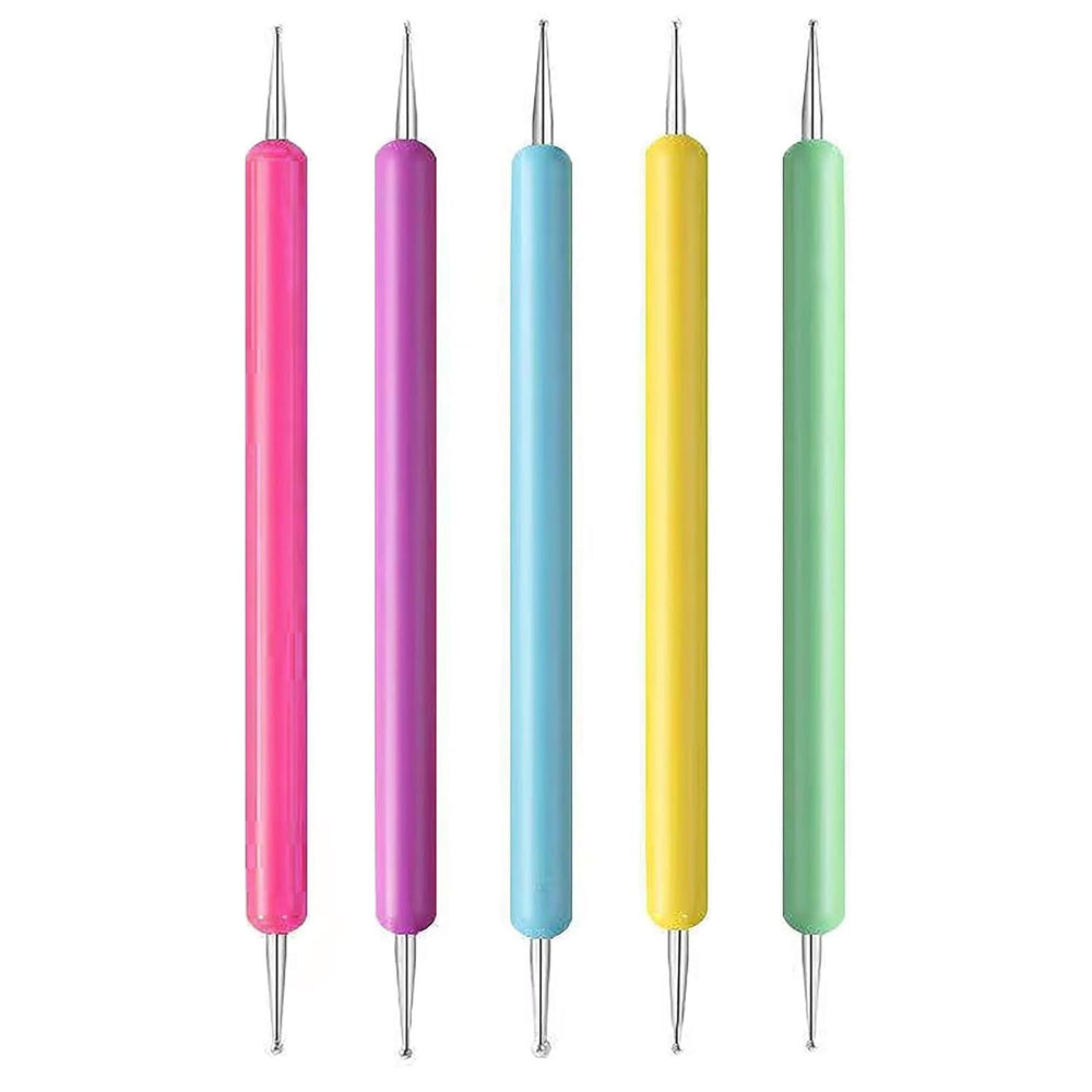 5 pièces Dotting Pen Set, Nagelpunkt-Stift, Dotting Pen Punktierung Stift Marbleizing Werkzeug Nagellack Maniküre Dot Nail Art Set, Marmorier-Werkzeug-Set, Punkte, Nagelkunst, Nagel Nail Werkzeug Set