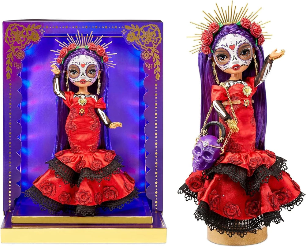 Rainbow High 2022 Celebration Edition Día De Los Muertos - Maria Garcia - Sammler-Modepuppe (28 cm) avec Gesichtsbemalung et Calavera-Handtasche - Leuchtdisplay et Premium-Accessoires