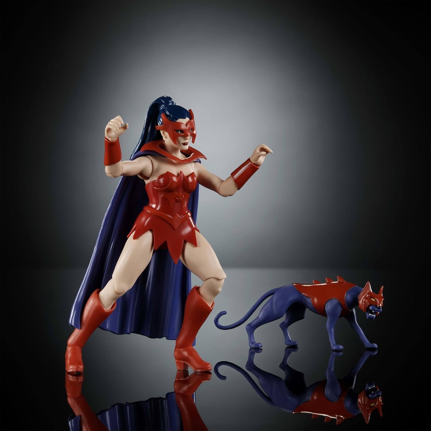 Figurine d'action Masters of the Universe Origins Catra de la collection Cartoon, env. 14 cm de haut Série TV des années 1980 Héroïne Princesse du Pouvoir Conception détaillée et accessoire chat JBM84 Figurines Naty Shop