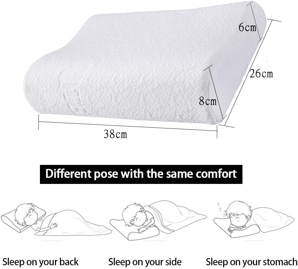 Oreiller enfant à mémoire de forme 3-12 ans Oreiller enfant Oreiller orthopédique Avec mémoire de forme Oreiller à mémoire de forme Avec taie amovible 100% coton (3-12 ans) Oreillers orthopédiques cervicaux Naty Shop