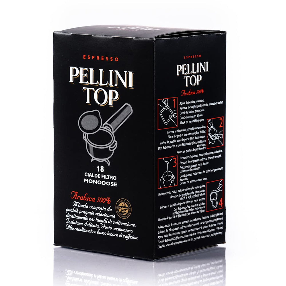 Pellini Caffè, Espresso Pellini Top 100% Arabica - 6 paquets avec 18 dosettes (6x126 g, total 108 dosettes)