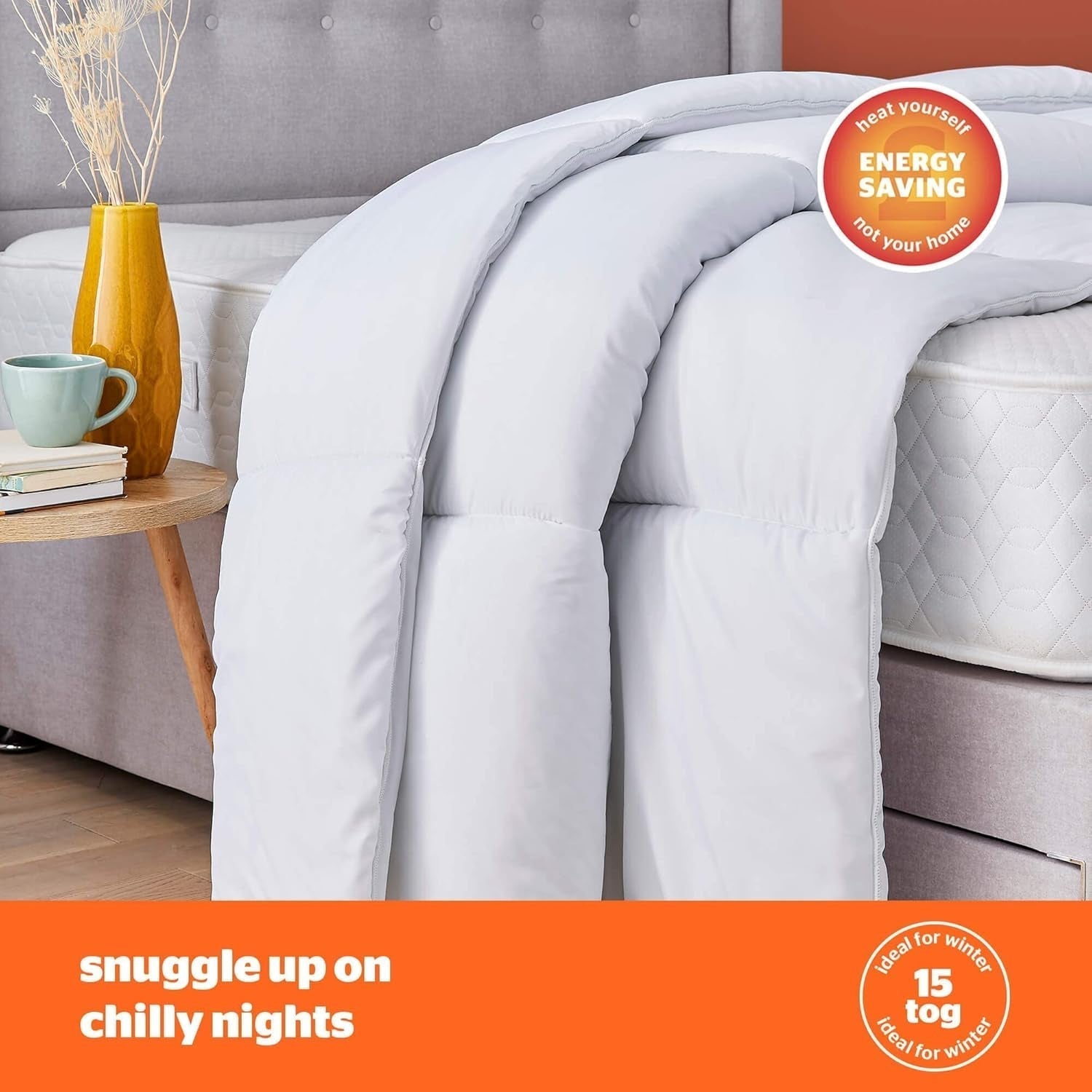 Silentnight so Snug 534222GE Couette pour lit King Size, 15 Tog, chaude, confortable, épaisse, hypoallergénique et lavable en machine, blanche, couettes et couettes pour lit King Size Naty Shop