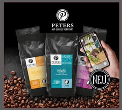Peters, grains de café Arabica, idéal pour les machines entièrement automatiques Naty Shop Coffee
