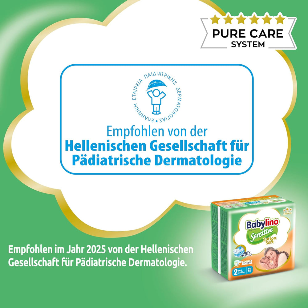 Couches pour bébés sensibles, taille 2, mini (3-6 kg), 192 couches