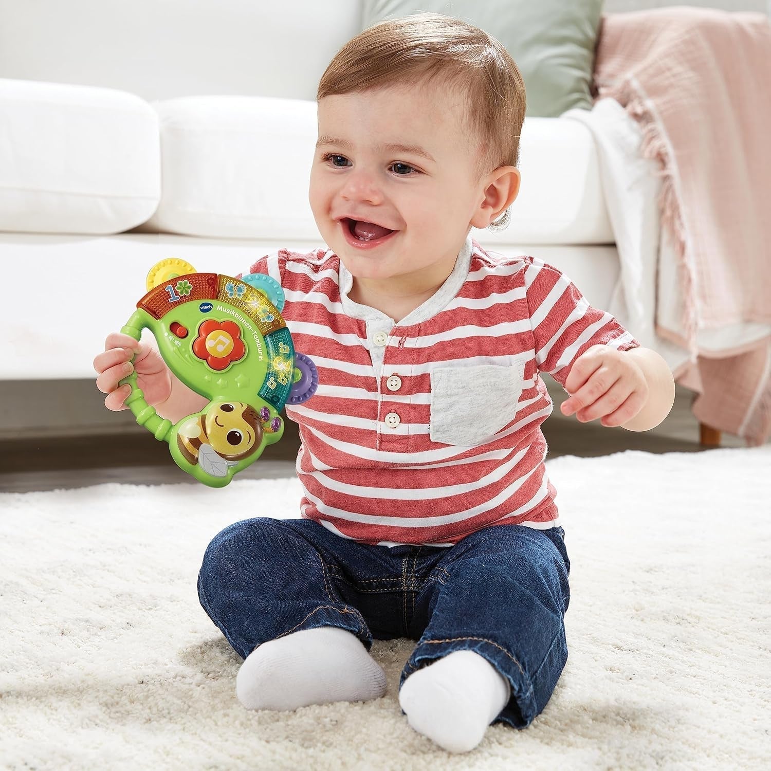 Vtech Baby Musical Bee Tambourin - Jouet musical avec chiffres, sons amusants, phrases et chansons - Pour les enfants de 3 à 36 mois Jouets pour bébés Naty Shop