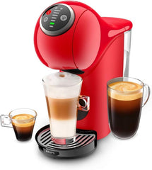 Krups KP3405 NESCAFÉ Dolce Gusto Genio S Plus Machine à capsules, Espresso Boost, Sélection de température, Boissons chaudes et froides, Pression de pompe 15 bars, Réservoir d'eau 0,8 L, 1500 W, Couleur Rouge avec Café au Lait