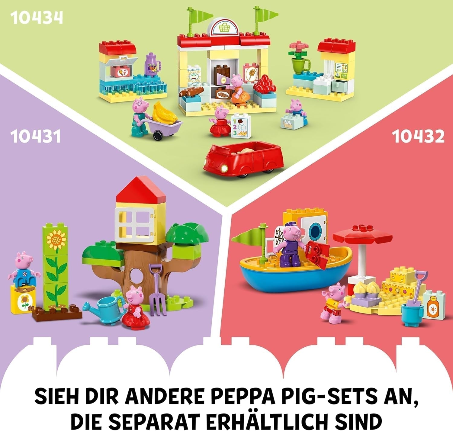 LEGO DUPLO La maison d'anniversaire de Peppa : jouet créatif à 3 figurines, construisez et reconstruisez une maison de jouets pour les enfants de 2 ans, les garçons et les filles, favorise la dextérité 10433 Jeux de construction Besuche den LEGO-Store