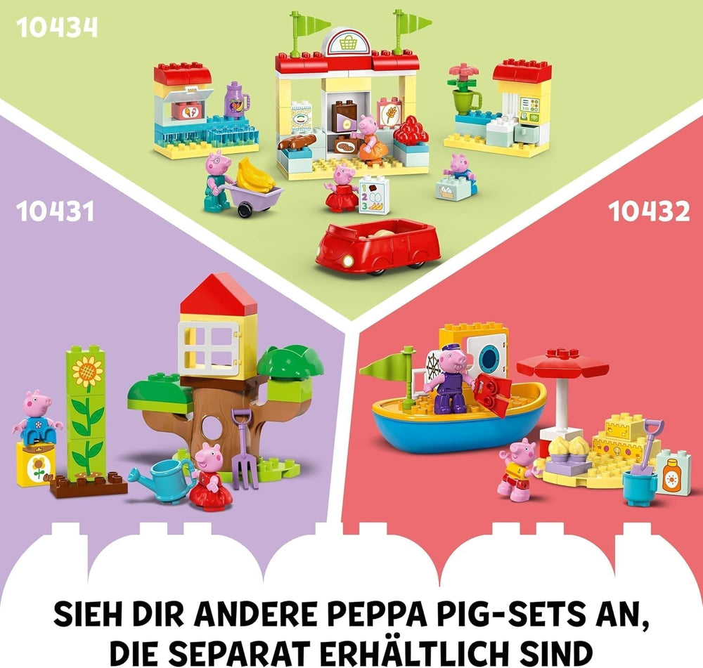 LEGO DUPLO La maison d'anniversaire de Peppa : jouet créatif à 3 figurines, construisez et reconstruisez une maison de jouets pour les enfants de 2 ans, les garçons et les filles, favorise la dextérité 10433 Jeux de construction Besuche den LEGO-Store