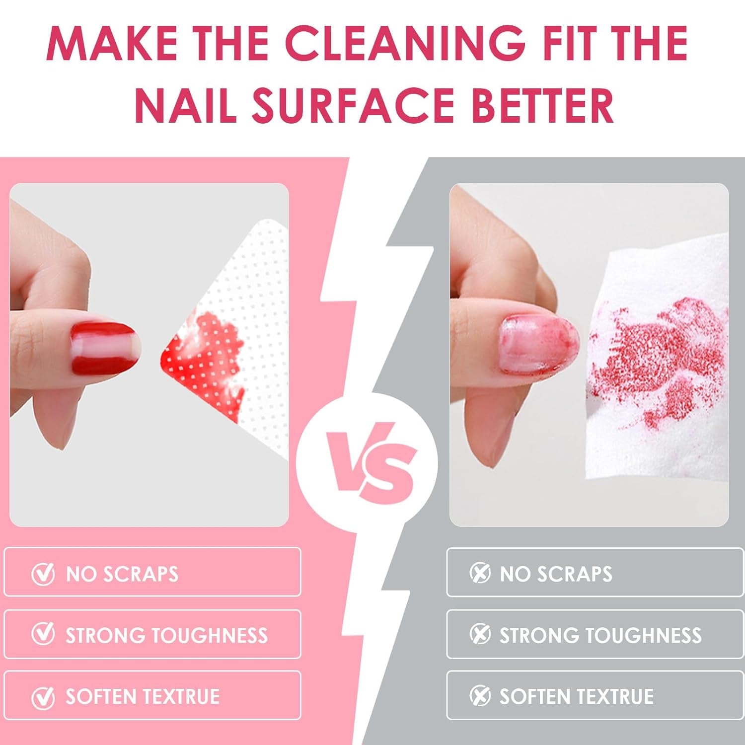 330 pièces Fusselfrei Nägel Wattepads, Fusselfreie Nageltücher, Nagel Wischtücher Wattepads, Nagelleck Entfernen Für Cleaner Gelnägel Nail Wipes Pads (Blanc)