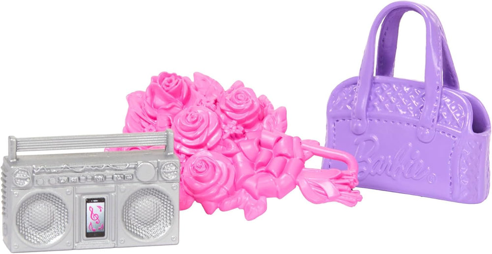 Barbie Ballettstudio Set mit 2 Puppen und 9 Zubehörteilen, blonde et brune Ballerina-Modepuppen mit aussietzem Outfit et zum Tanzmotto passten Teilen, HXC37, [Multicolor]