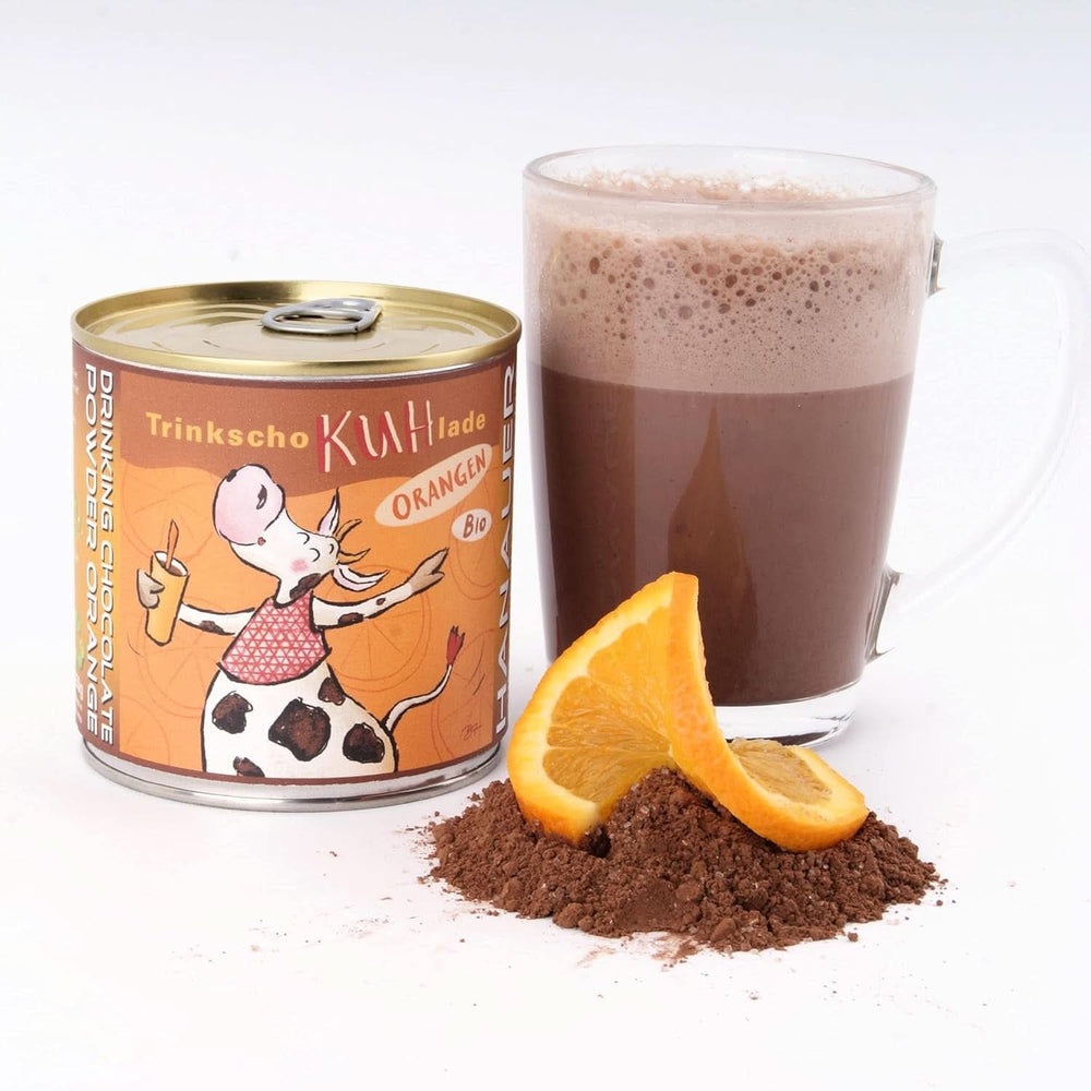 Chocolat à boire bio - boîte 250 grammes Cacao et Chocolat Chaud Naty Shop Oranges
