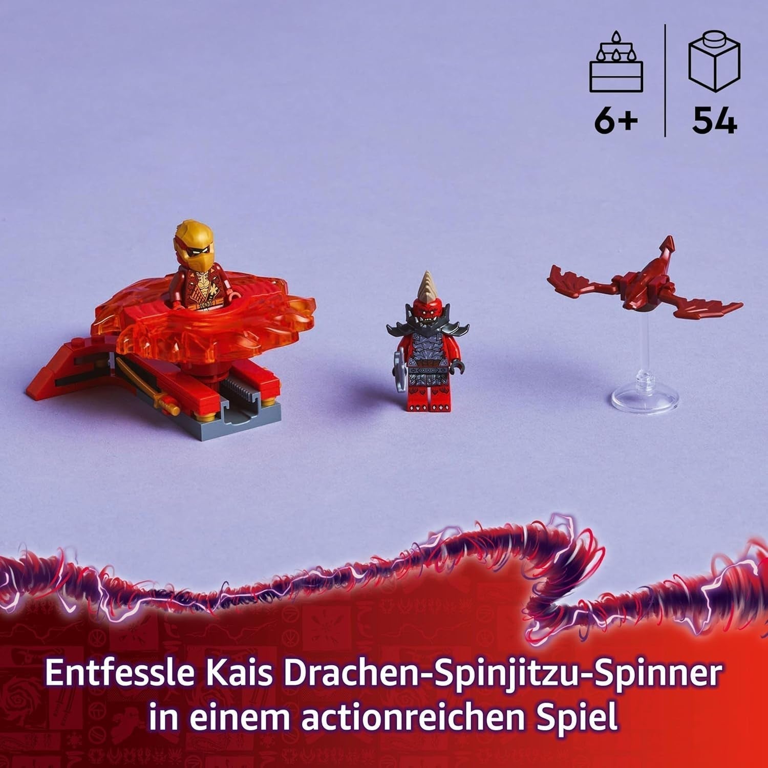 LEGO NINJAGO Kai's Dragon Spinjitzu Spinner - Jouet Action Ninja avec 2 figurines - Petit ensemble de jeu pour enfants - Idée cadeau pour garçons et filles à partir de 6 ans 71823 Ensembles de construction Besuche den LEGO-Store