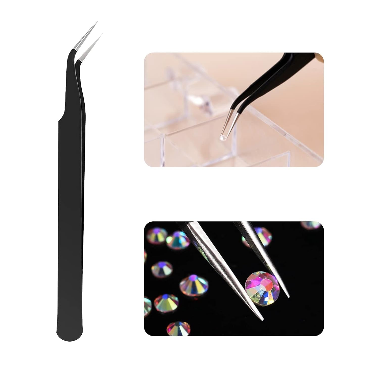 ANGNYA 4000 Pièces Strasssteine ​​​​Nägel Nail Art Strasssteine ​​​​Dekorationen Nagelsteine ​​​​Für Nail Art Zubehör Und Klare Kristall Strasssteine ​​​​Handwork Mit Pick up Pinzette Et Strass Picker Dotting Pen…