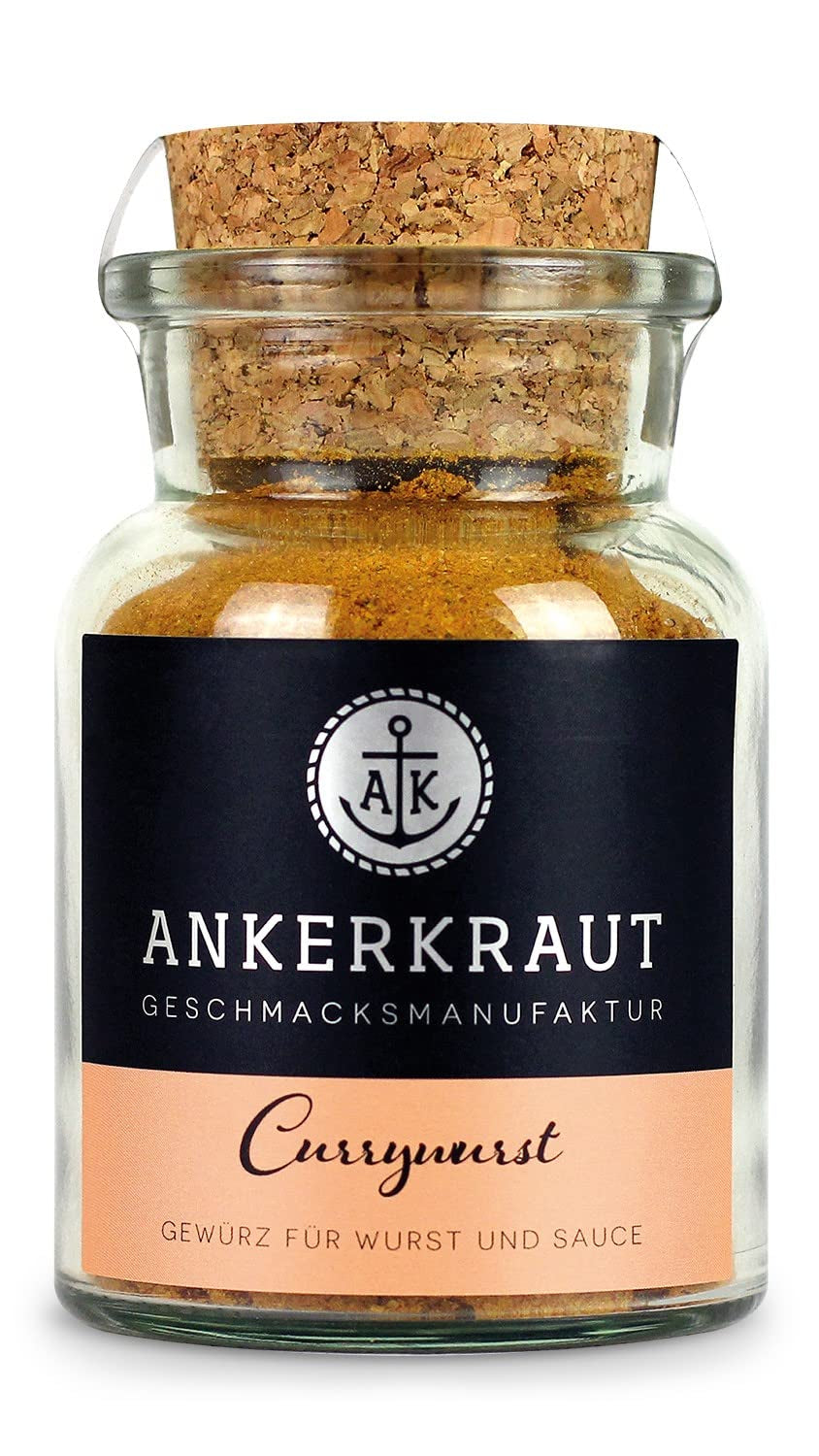 Ankerkraut Currywurst, 90g dans un verre en liège, Gewürzmischung zum Anmischen selbstgemachter Currywurst-Sauce ou comme Topping