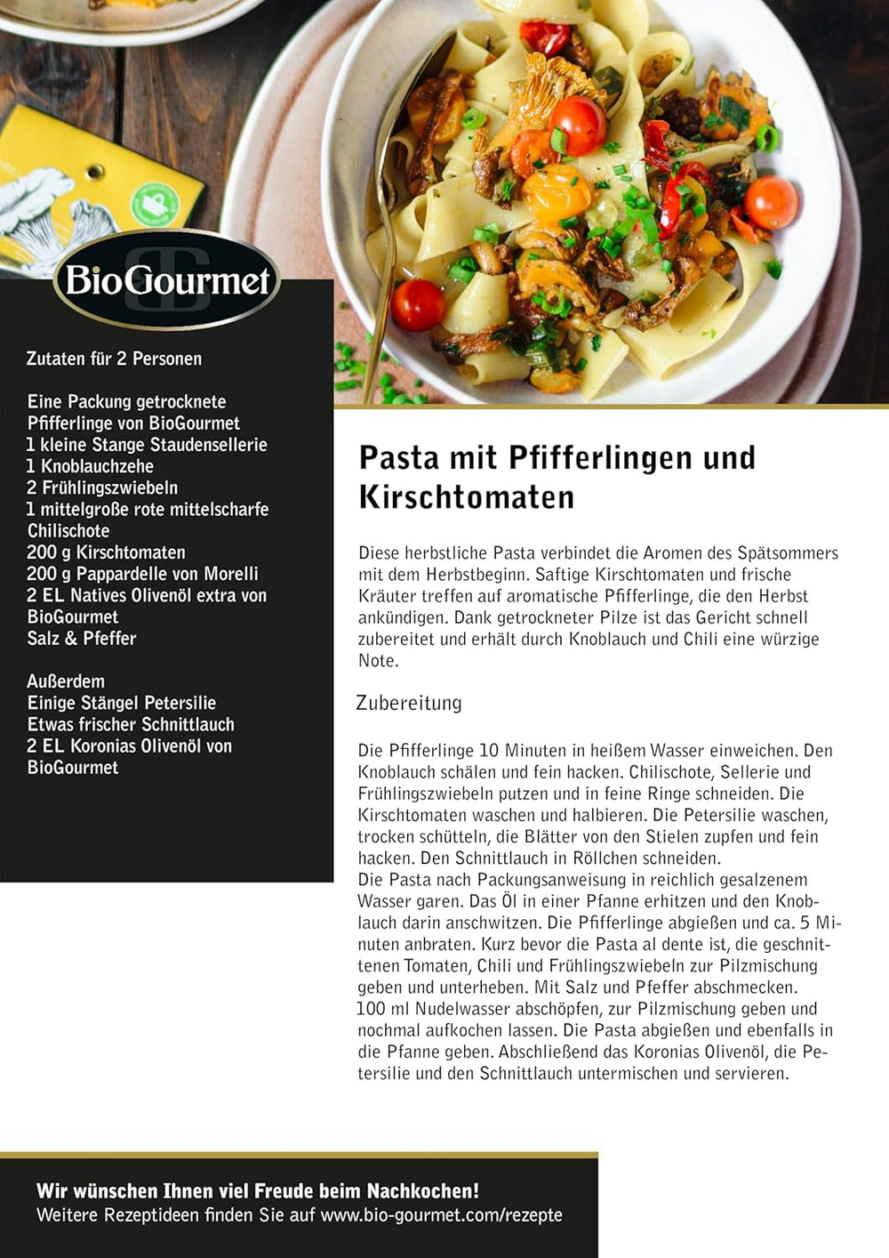 BioGourmet Pappardelle au Germe de Blé – Pâtes larges biologiques pour ragoûts et sauces – avec nutriments supplémentaires | 500 g Bio et Vegan