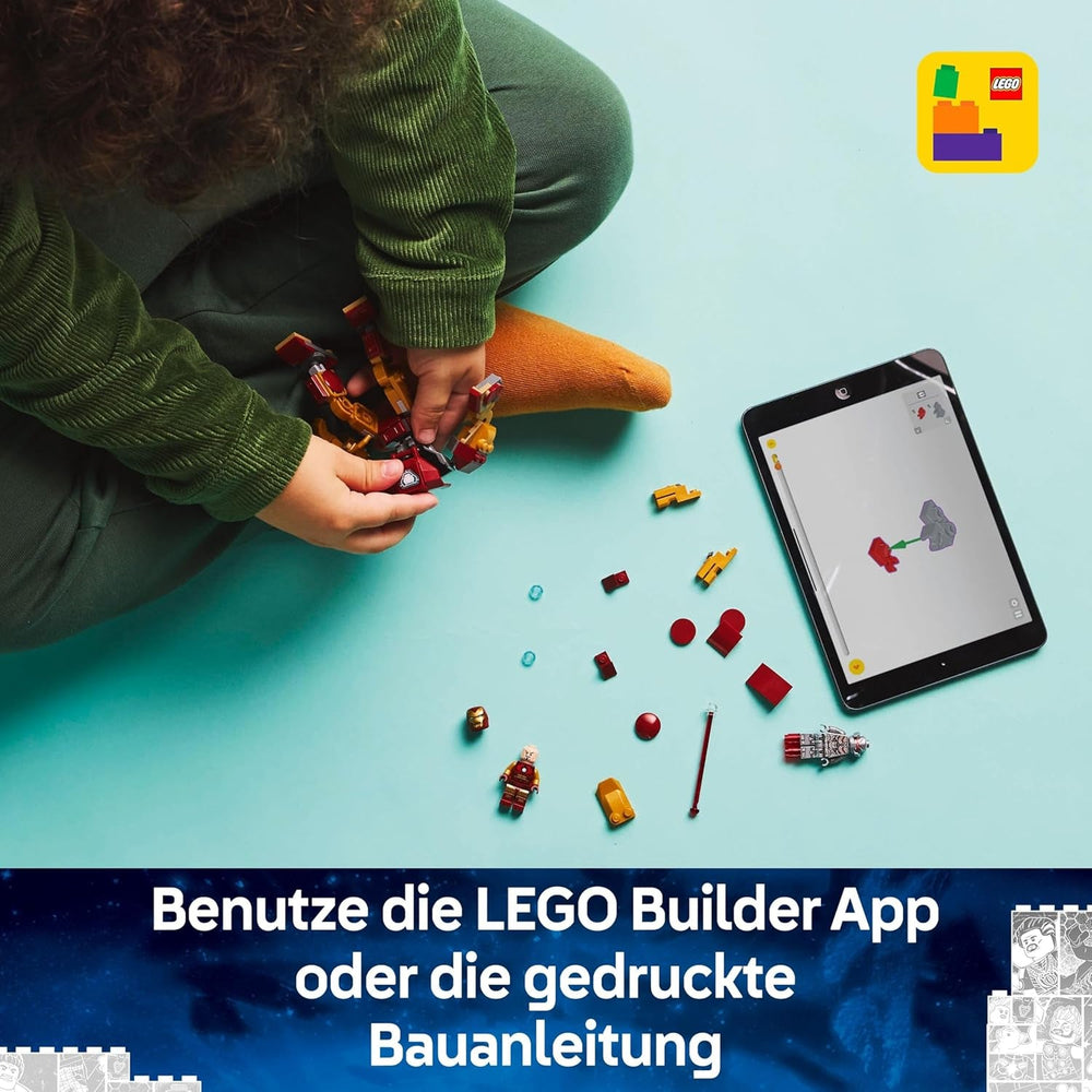 LEGO | Marvel Iron Man Mech vs. Ultron - Superhelden Spielzeug mit 2 Minifiguren - Actionfigur mit beweglichen Armen, Beinen & Fingern - Geschenk für Jungen und Mädchen ab 6 Jahren 76307