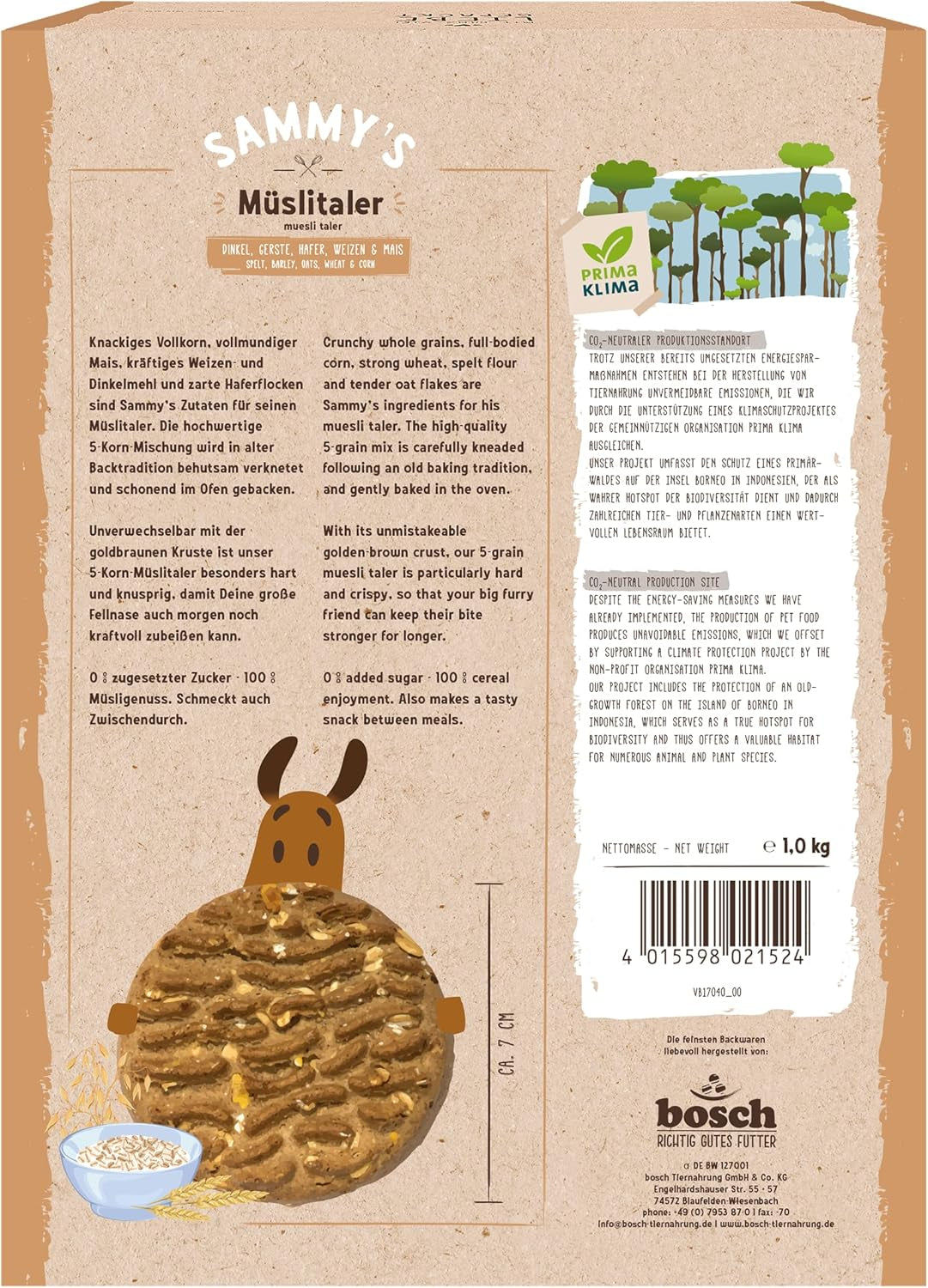 Sammy´S Müslitaler | Knusprig Gebackene Hundesnacks | 5-Korn-Müslitaler Für Deine Große Fellnase (Ab 30 Kg) | 1 Kg de Céréales Naty Shop