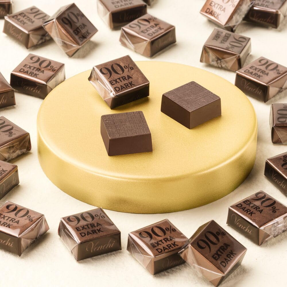 Venchi - Cubes Extra Bitter 90%, 1 kg - Chocolat au Café - Sans Gluten - Vegan